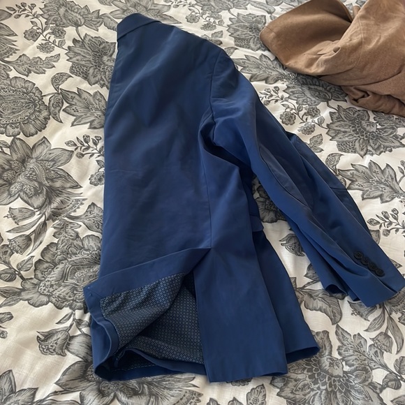 Crown & Ivy Mens Suit Coat Blazer Sport Coat Size 46L Blue Cotton Blend - Picture 8 of 8